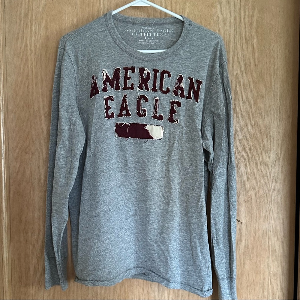 Gray American Eagle Long Sleeve Shirt
